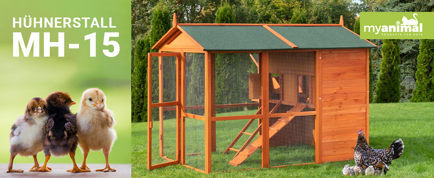 MyAnimal H&uuml;hnerstall gro&szlig; f&uuml;r 7 H&uuml;hner MH-15