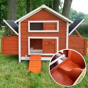 H&uuml;hnerstall Holz mit Kotschublade Schublade zum Reinigen schweden haus zooprinz Nistkasten